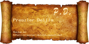 Preszler Delila névjegykártya